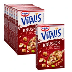Dr. Oetker Vitalis KnusperPlus Multifrucht, 6er Pack + 1 Gratis