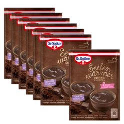 Dr. Oetker Seelenwärmer Gourmet-Cremepudding Feinherbe Schokolade, 6er Pack + 1 Gratis