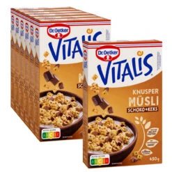 Dr. Oetker Vitalis Knuspermüsli Schoko+Keks, 6er Pack + 1 Gratis