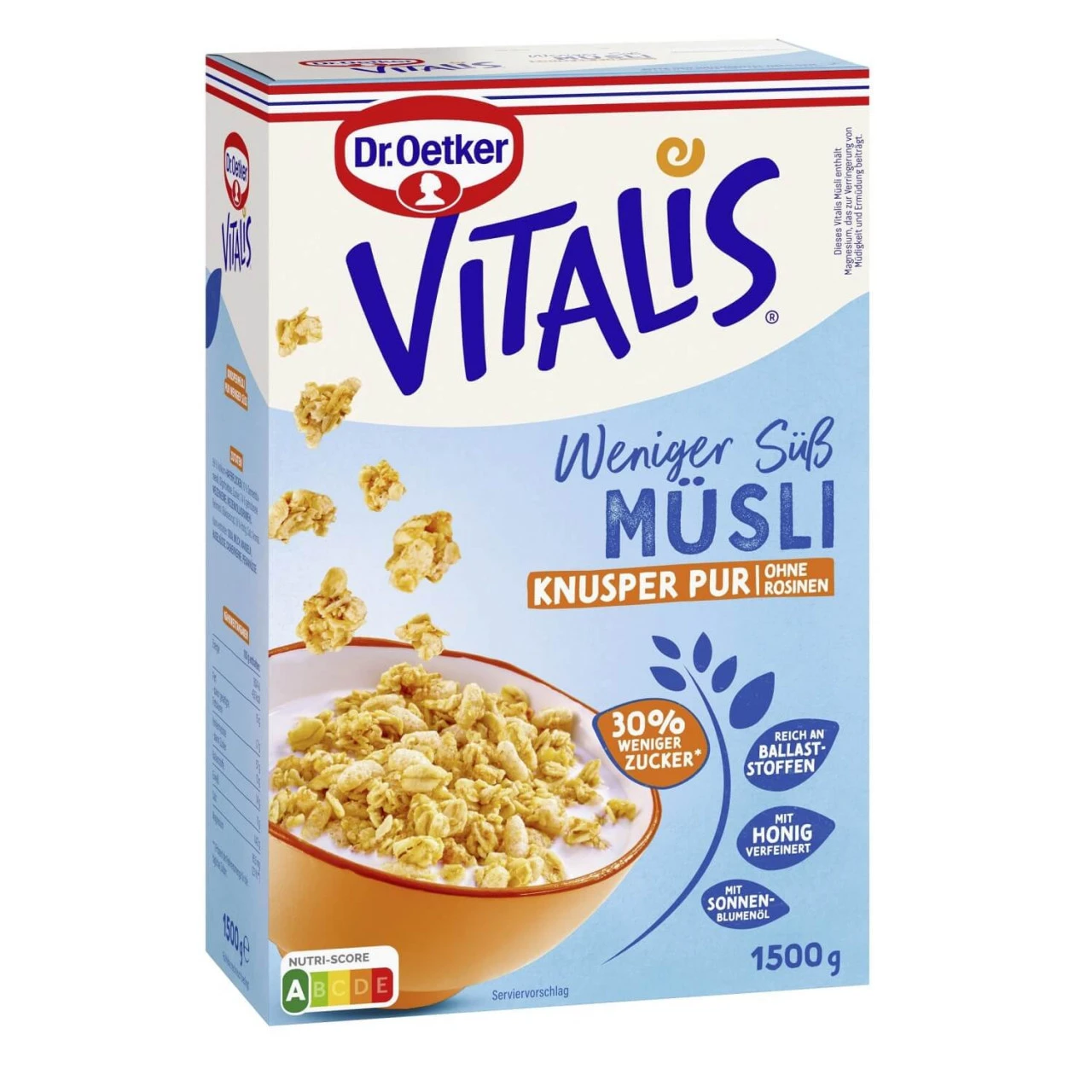 Dr. Oetker Vitalis Wen. Süß Knusper Pur 1500g 2 Dr. Oetker Vitalis Wen. Süß Knusper Pur 1500g – Bild 2