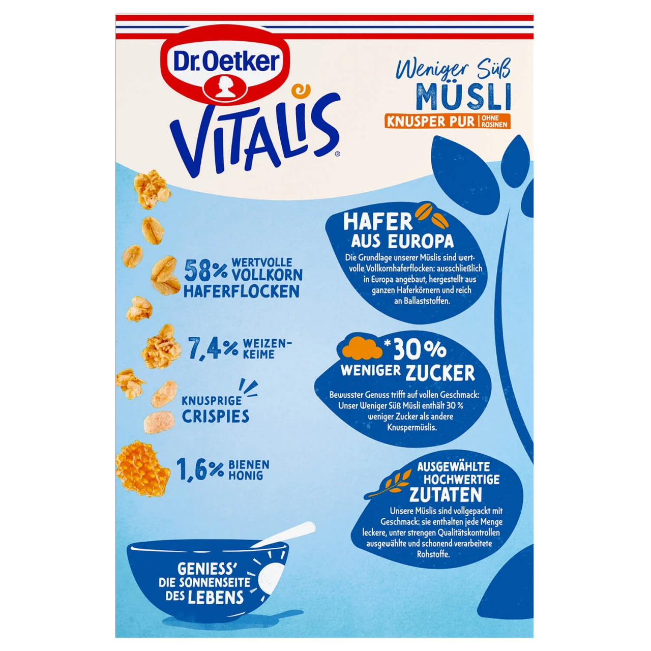 Dr. Oetker Vitalis Wen. Süß Knusper Pur 1500g 1 Dr. Oetker Vitalis Wen. Süß Knusper Pur 1500g
