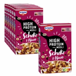 Dr. Oetker High Protein Müsli Schoko & Nuss, 6er Pack + 1 Gratis